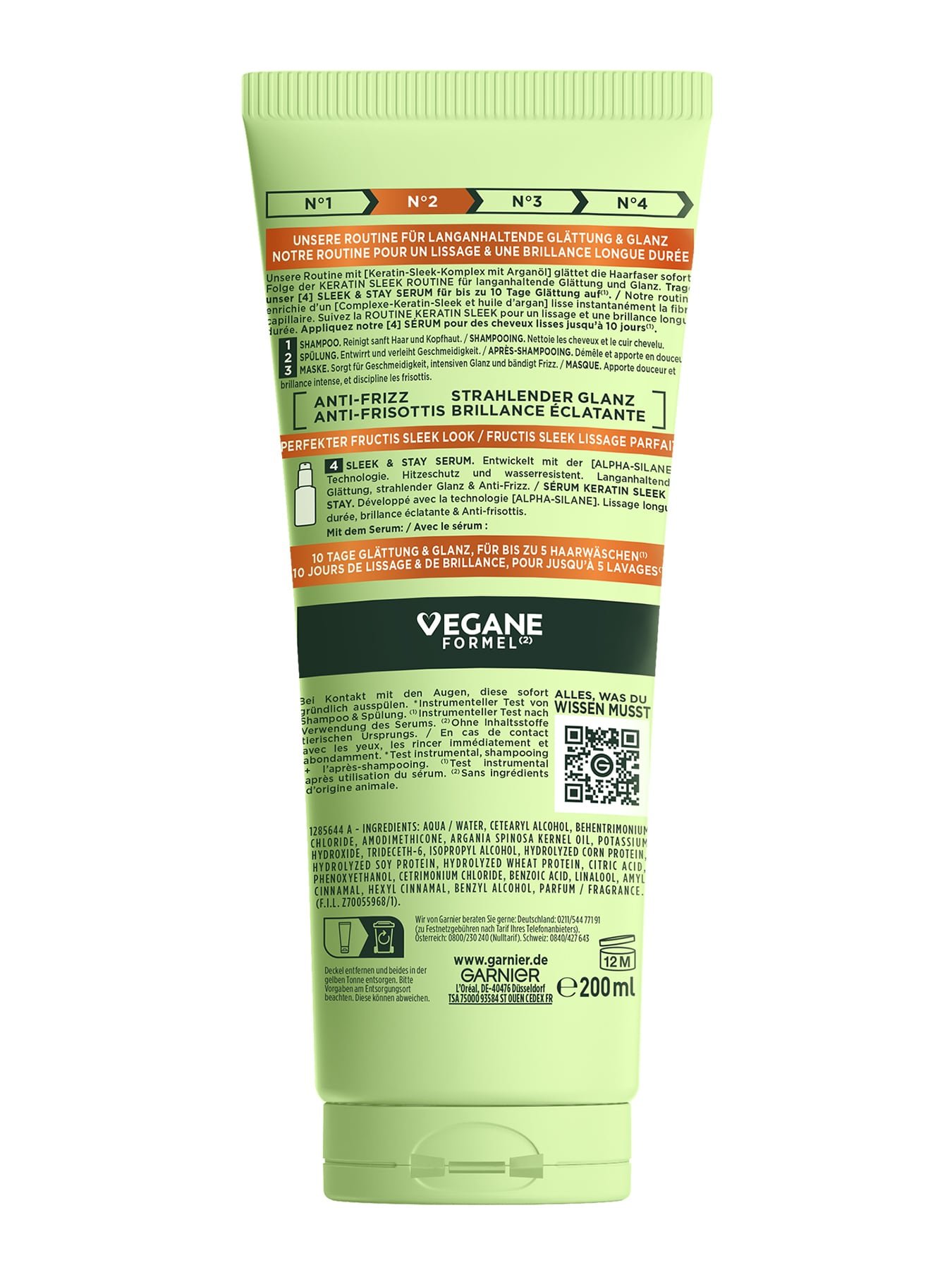 Fructis Keratin Sleek Spülung Rückseite